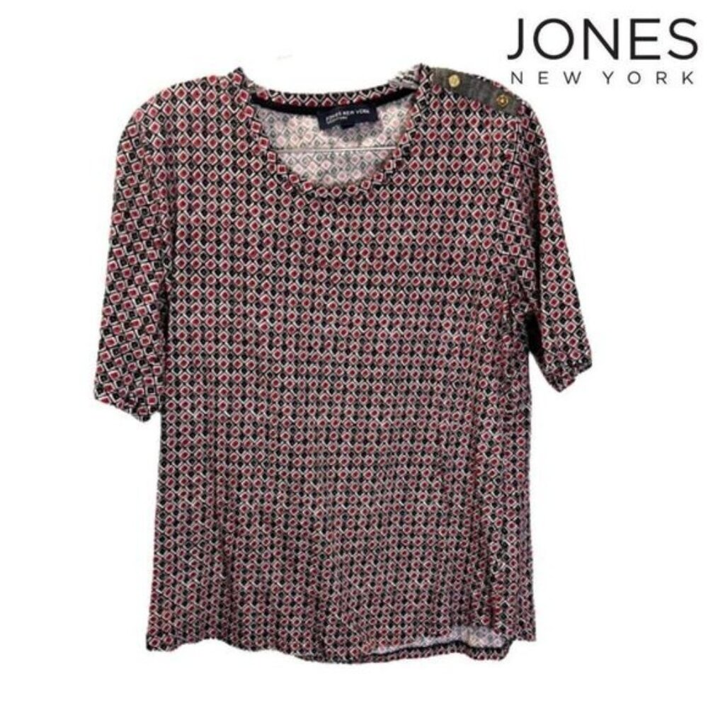 Jones New York Women's‎ Round Neck Short Sleeve Casual T-Shirts Tops